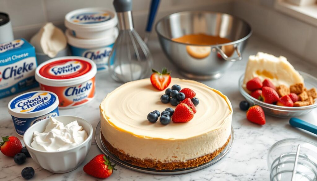 no bake cheesecake preparation