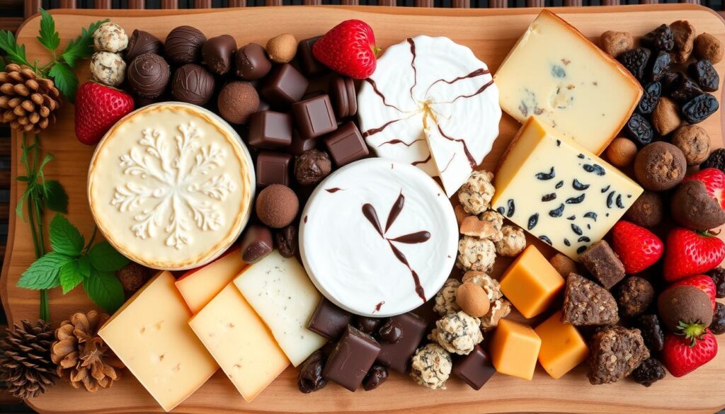 chocolate and cheese tasting board