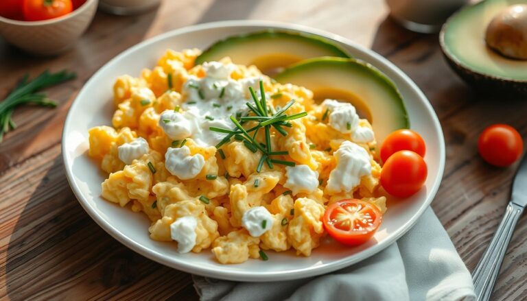 scrambled eggs with cottage cheese