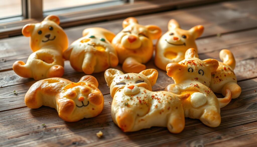 Fun cheese bread shapes