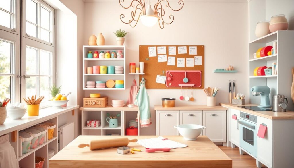 Kid-friendly baking workspace