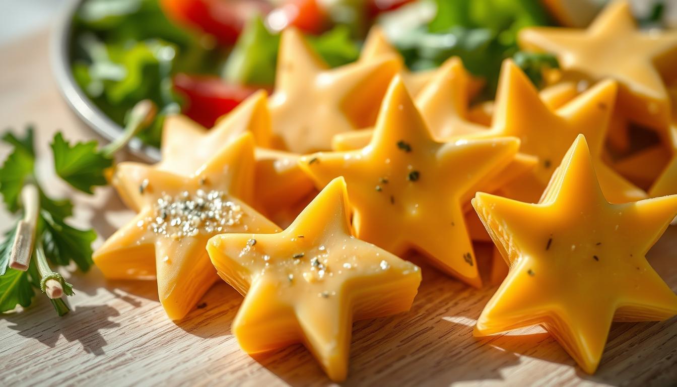 Making Cheese Stars for Salads