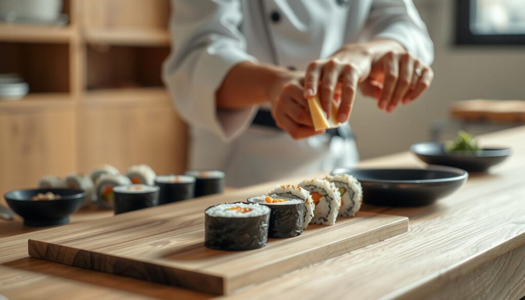 making sushi with cheese